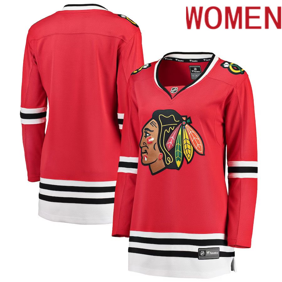 Women Chicago Blackhawks Fanatics Branded Red Breakaway Home NHL Jersey->women nhl jersey->Women Jersey